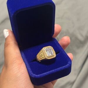 Gold Ring with Clear Gemstone